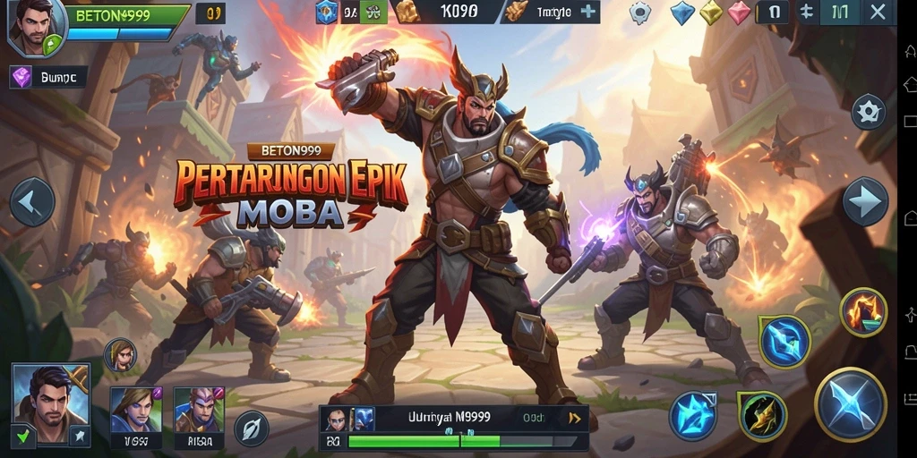 Tangkapan layar gameplay BETON999 yang menampilkan pertempuran seru.