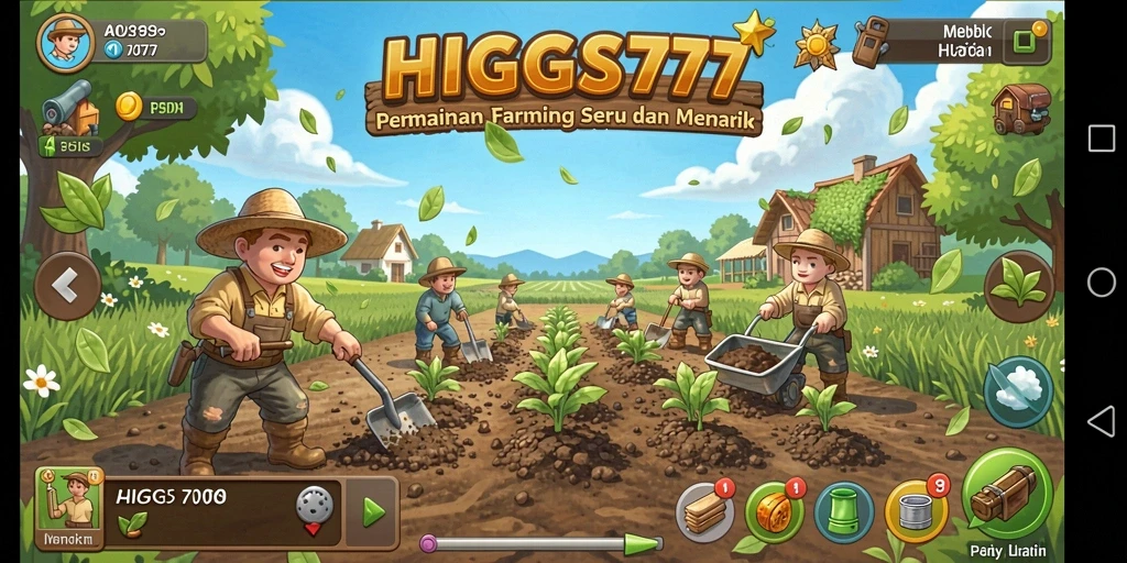 Tampilan screenshot HIGGS777 dengan gameplay bertani yang menarik.