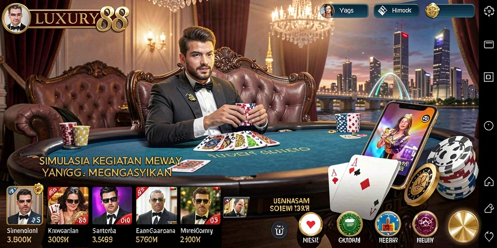 Tampilan gameplay mewah LUXURY88 yang memikat dan realistis.