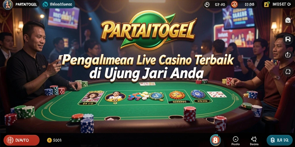 Screenshot PARTAITOGEL menampilkan dealer langsung dan permainan kasino yang menarik.