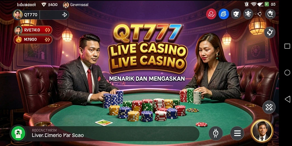 Tampilan gameplay QT777 di Live Casino yang seru dan interaktif.