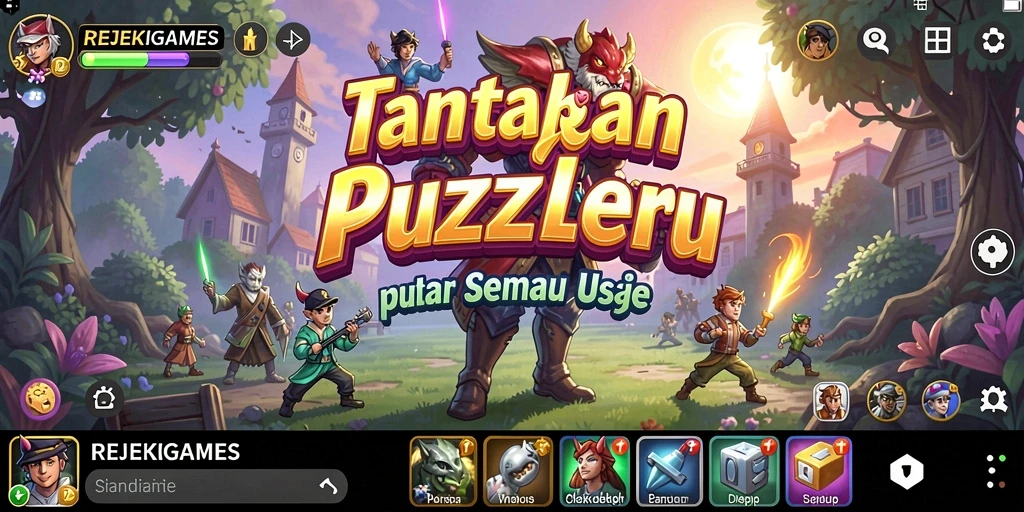 Screenshot gameplay REJEKIGAMES dengan tantangan Puzzle seru.