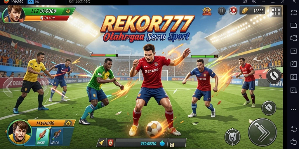 Tampilan gameplay seru dari REKOR777 yang menggambarkan aksi olahraga.