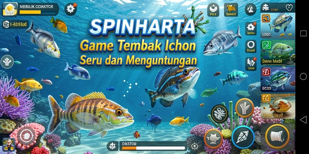 Gameplay seru menembak ikan di SPINHARTA.