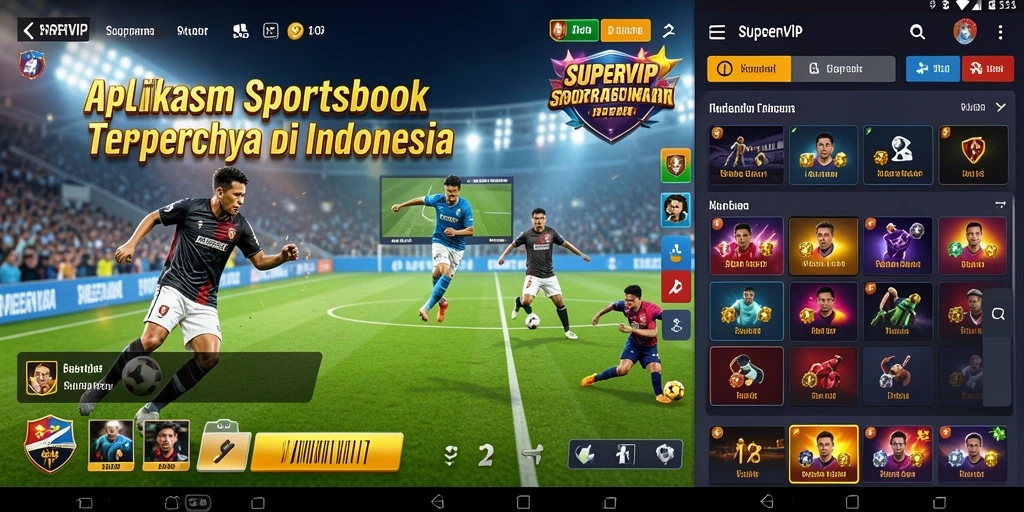 Tampilan gameplay menarik dalam aplikasi Sportsbook SUPERVIP.